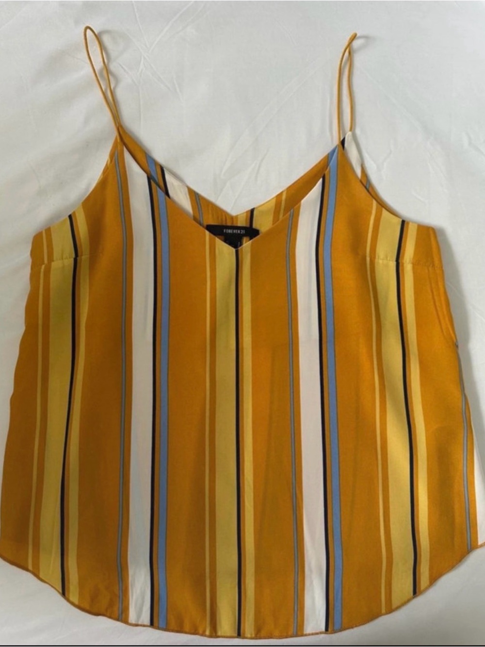 Forever 21 Mustard Yellow Striped V-Neck Cami
